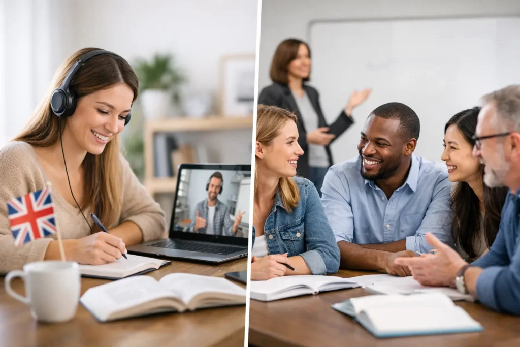 Inglês individual ou em grupo: qual rende mais?